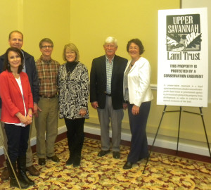 Landowners who donated conservation easements to the Upper Savannah Land Trust in 2014 and were in attendance at their annual meeting were from left: Cindy Vickery, Phil Vickery, Dr. Pete Parramore, Natalie Parramore, Eddie Bryan and Cathie Bryan.