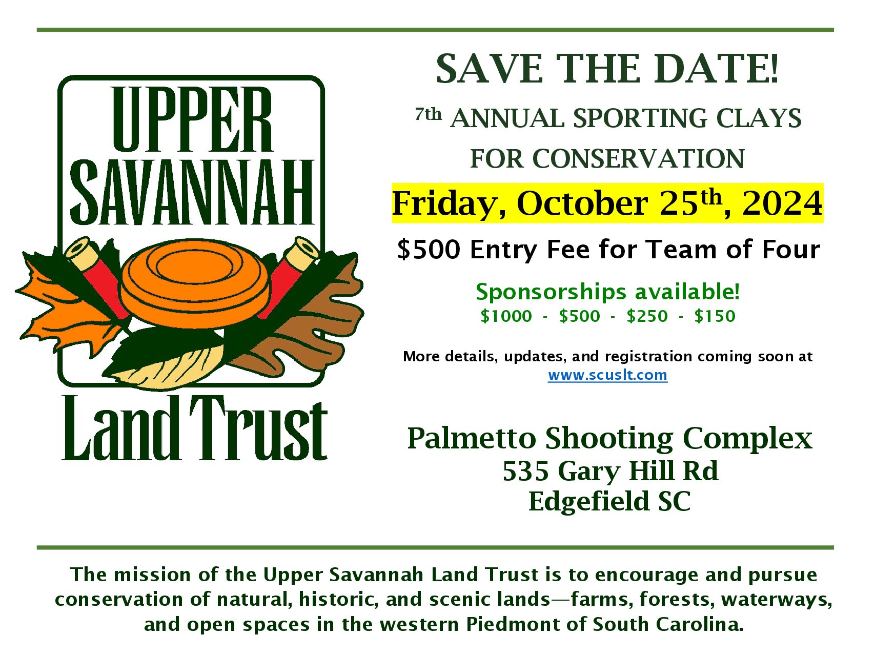 Register for USLT’s 7th Annual Sporting Clays for Conservation!